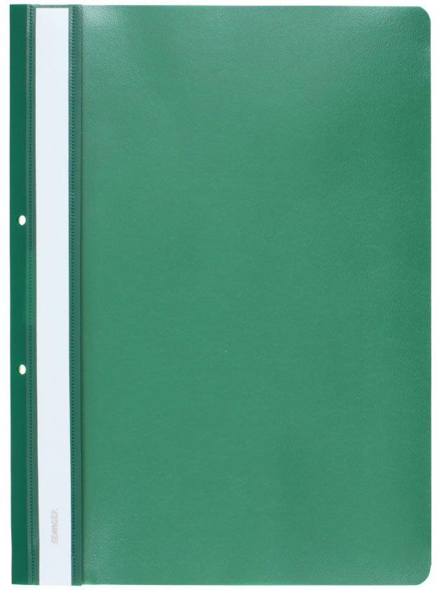 Папка-скоросшиватель пластиковая А4 Stanger толщина пластика 0,18 мм, зеленая - фото 1 - id-p133126408