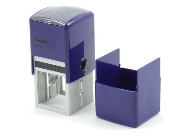 Автоматическая оснастка Trodat 4924 в боксе для клише печати/штампа 40*40 мм, корпус темно-синий - фото 1 - id-p133126675