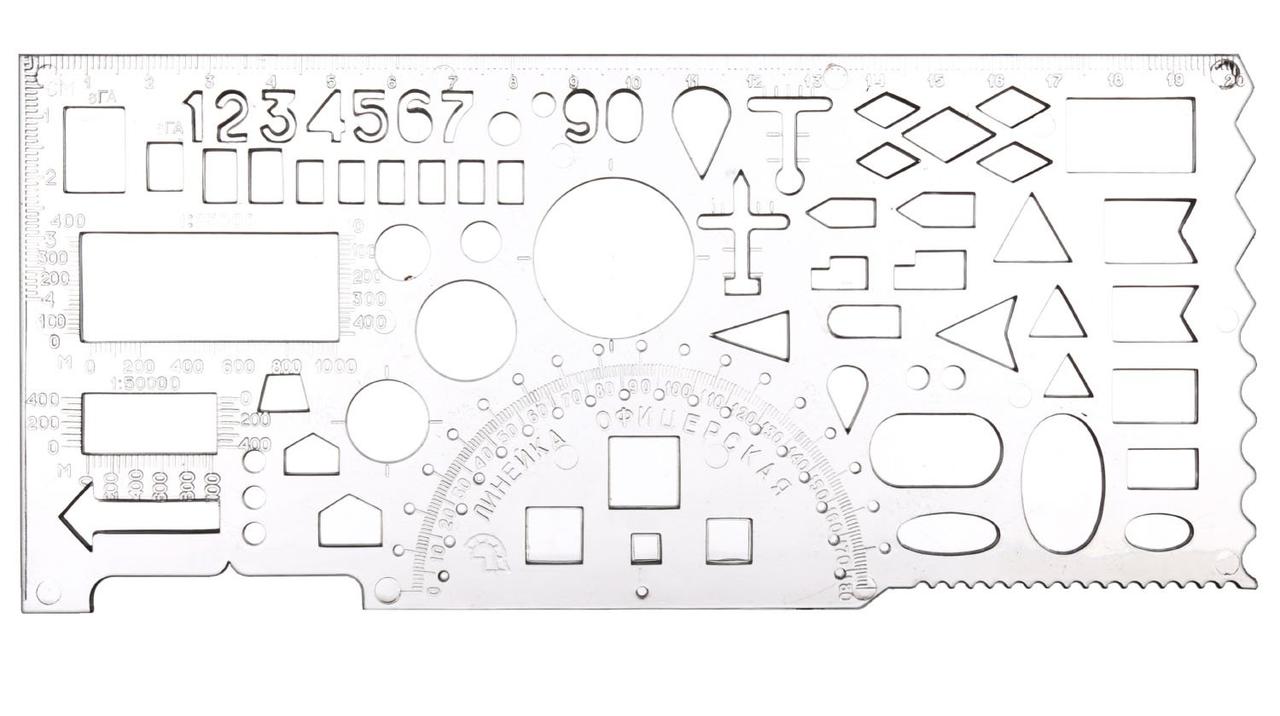 Линейка пластиковая «Офицерская» 20 см, прозрачная - фото 1 - id-p133126743