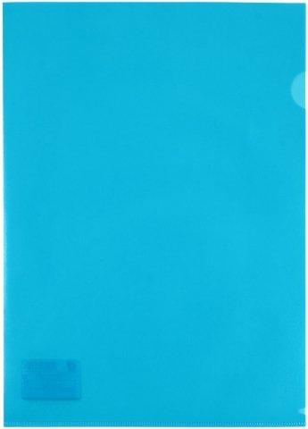 Папка-уголок пластиковая Lite А4 толщина пластика 0,10 мм, синяя - фото 1 - id-p133127306