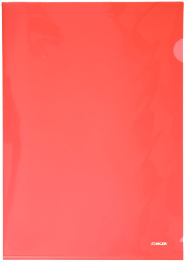 Папка-уголок пластиковая Stanger А4+ толщина пластика 0,20 мм, красная - фото 1 - id-p133126463