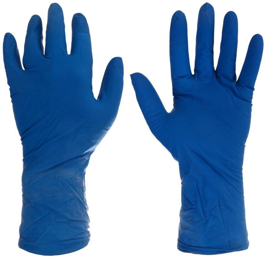 Перчатки латексные одноразовые Flexy Gloves A.D.M размер L, 25 пар (50 шт.), синие - фото 1 - id-p133126481