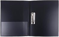 Папка пластиковая с боковым зажимом и карманом Berlingo Standart толщина пластика 0,7 мм, черная