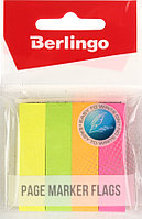 Закладки-разделители бумажные с липким краем Berlingo 12*50 мм, 100*4 цвета, неон