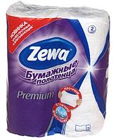 Полотенца бумажные Zewa Premium (в рулоне) 2 рулона, ширина 230 мм, белые