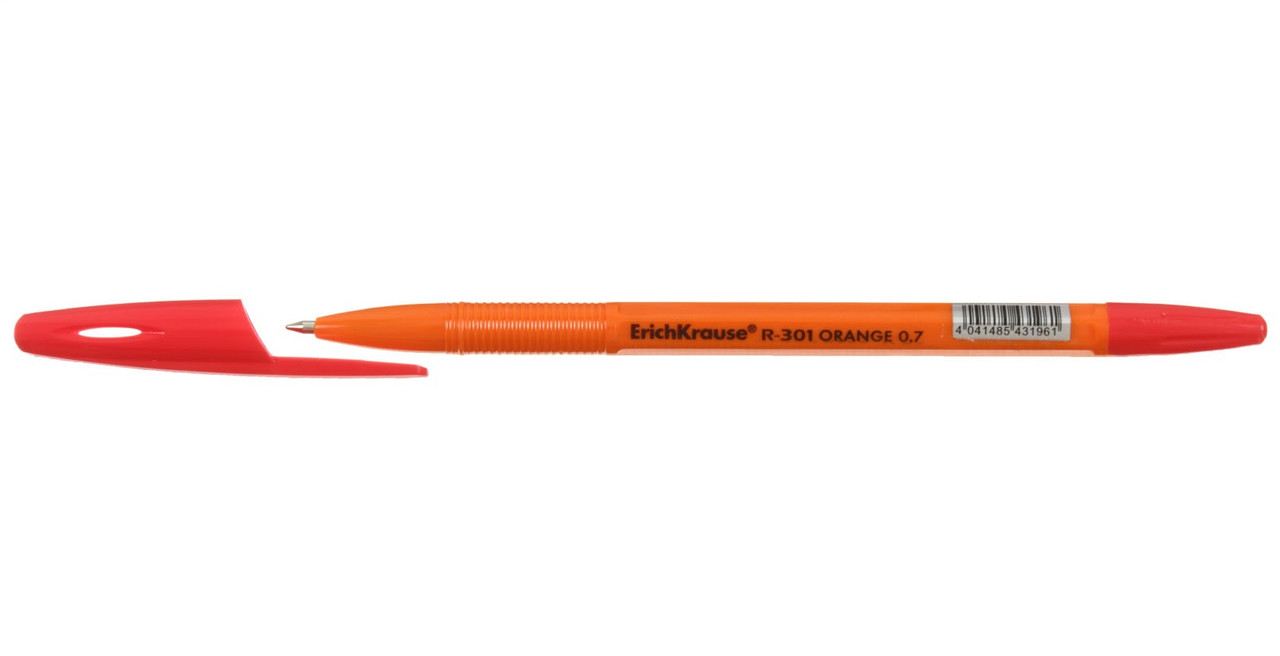 Ручка шариковая Erich Krause R-301 Orange Stick корпус оранжевый, стержень красный - фото 2 - id-p133127596