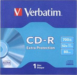 Компакт-диск CD-R  Verbatim 52x, бумажный конверт