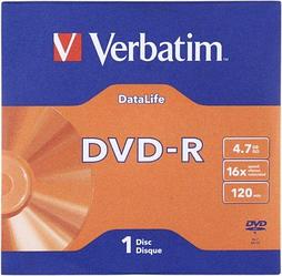 Компакт-диск DVD-R Verbatim   16x, бумажный конверт