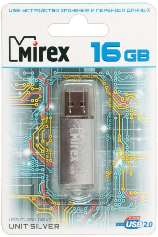 Флэш-накопитель Mirex Unit 16Gb, корпус серебристый - фото 1 - id-p133127637