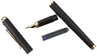 Ручка подарочная перьевая Marvel корпус черный с золотистым, синяя