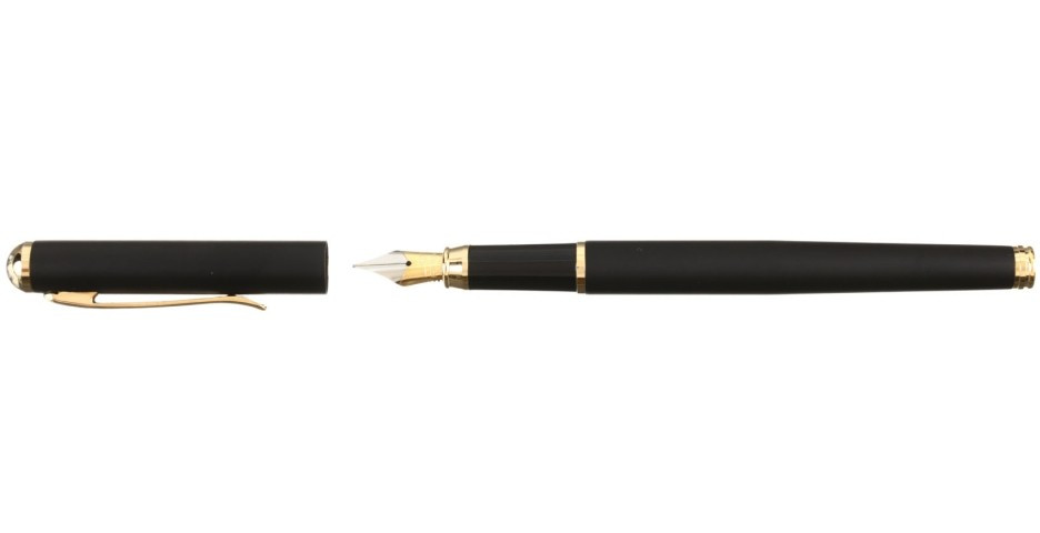 Ручка подарочная перьевая Marvel корпус черный с золотистым, синяя - фото 4 - id-p133128213