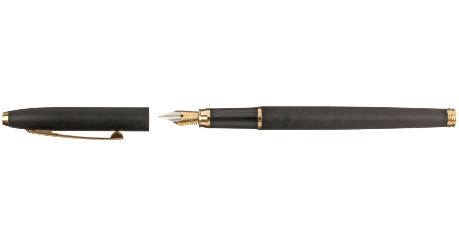 Ручка подарочная перьевая Sterling корпус черный с золотистым, синяя - фото 2 - id-p133128631