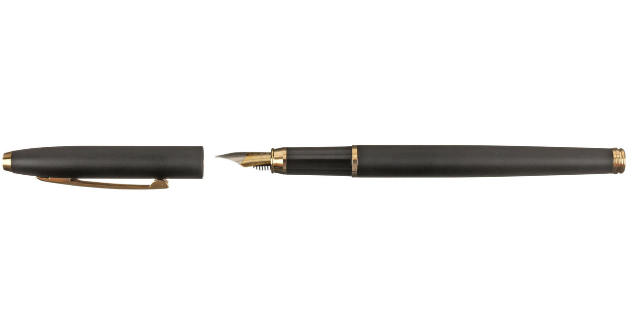 Ручка подарочная перьевая Sterling корпус черный с золотистым, синяя - фото 1 - id-p133128632