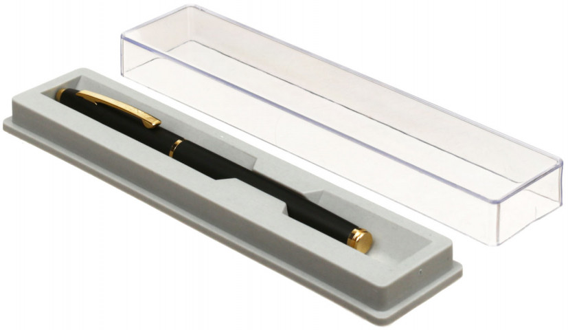Ручка подарочная перьевая Sterling корпус черный с золотистым, синяя - фото 3 - id-p133128632