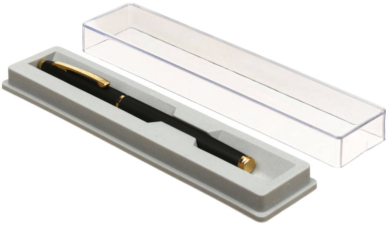 Ручка подарочная перьевая Sterling корпус черный с золотистым, синяя - фото 4 - id-p133128632