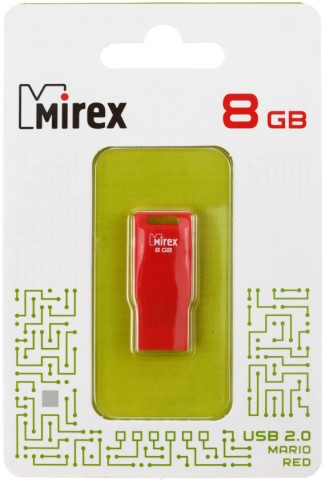 Флеш-накопитель Mirex Mario (Color Blade) 8Gb, корпус красный - фото 1 - id-p133128263
