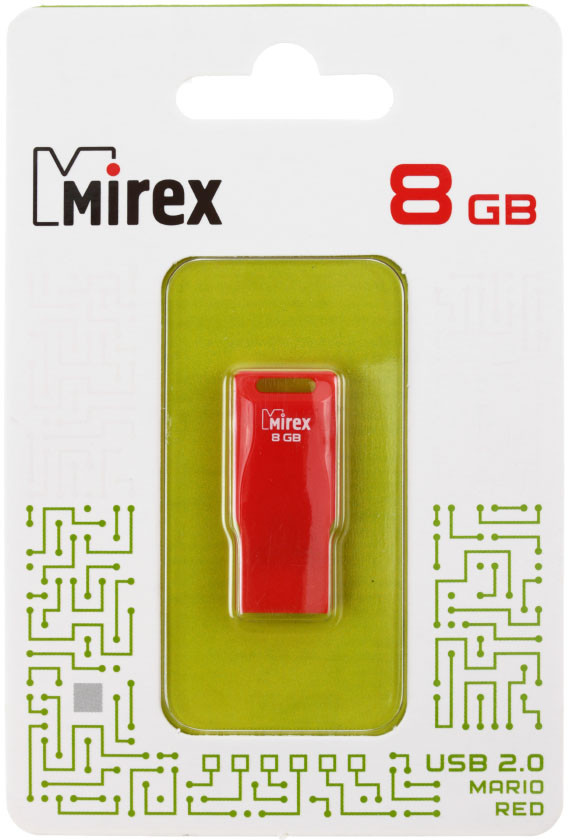 Флеш-накопитель Mirex Mario (Color Blade) 8Gb, корпус красный - фото 2 - id-p133128263