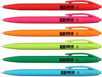 Ручка шариковая автоматическая одноразовая Lorex Round Colors корпус ассорти, стержень синий