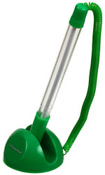 Ручка шариковая на подставке Silwerhof корпус прозрачный с зеленым, стержень синий