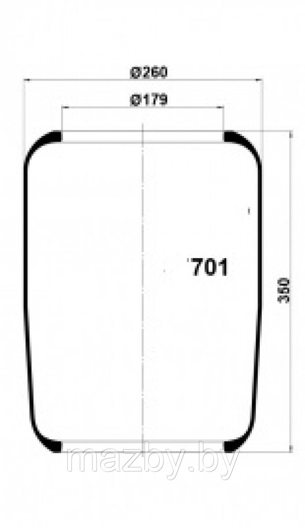 RL9812 Пневмоподушка Blacktech , 701N, Пневморессора, Пневмобаллон, Пневмоаммортизатор ( RL 9812 )