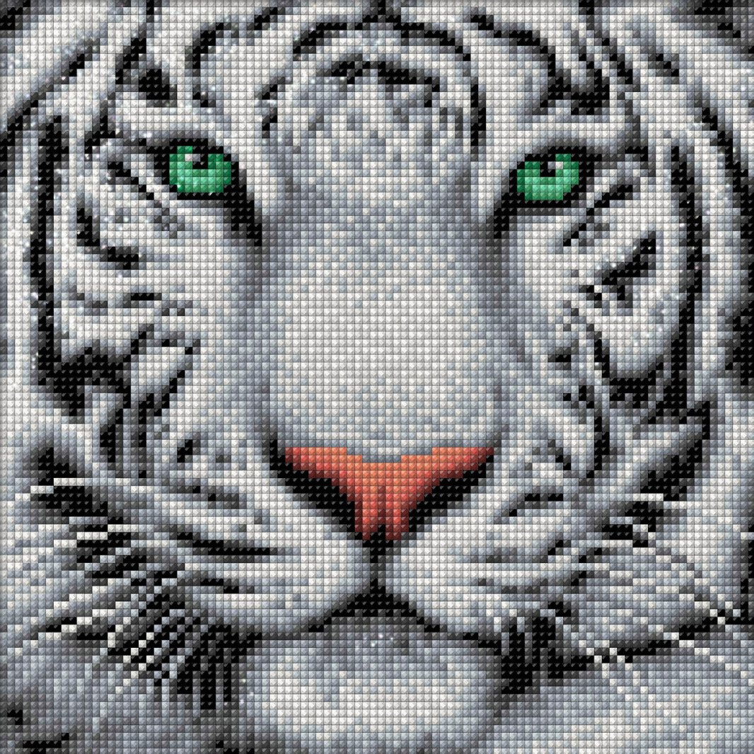 Картина стразами "Портрет белого тигра" - фото 1 - id-p133134122
