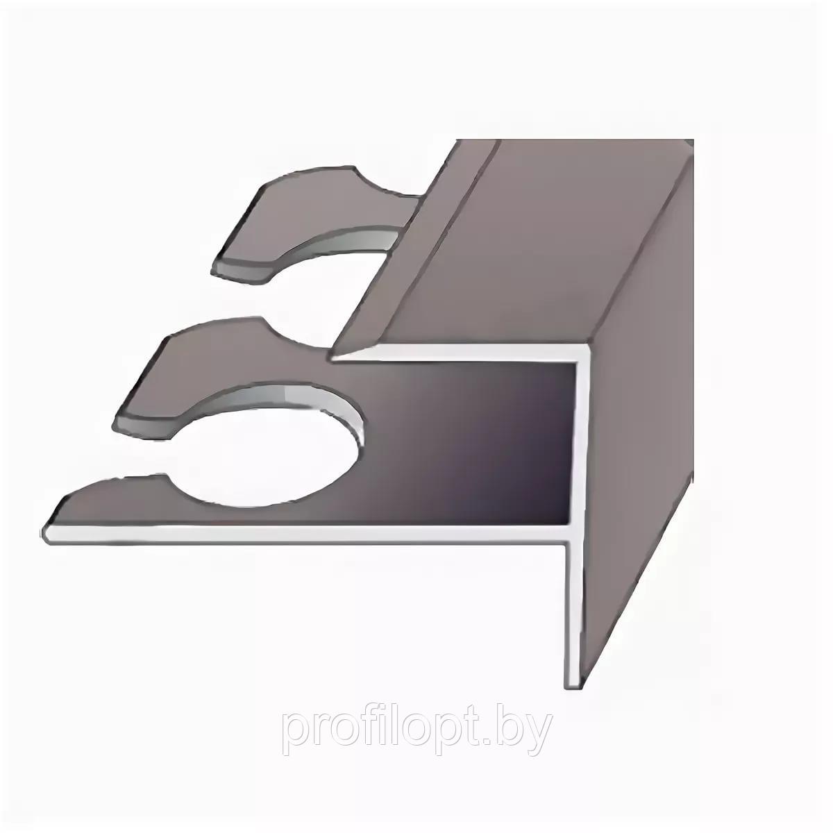 F профиль для плитки алюминиевый 12 мм, анод. серебро матовый 270 см - фото 6 - id-p133144440