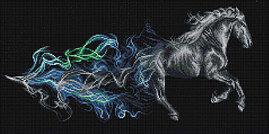 Картина стразами "Конь в дыму"