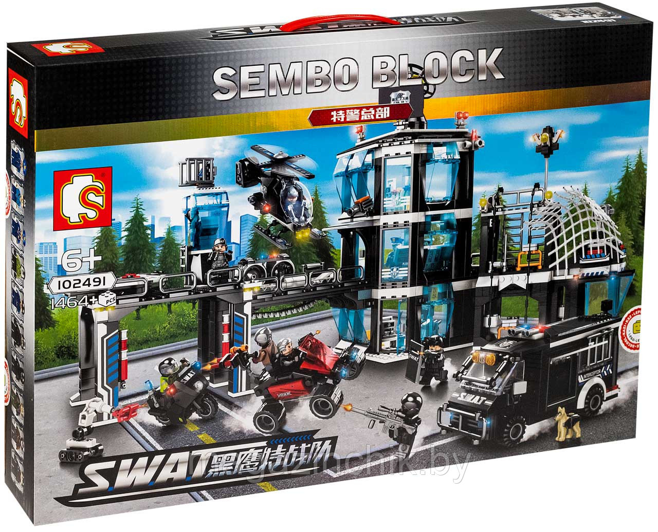 Конструктор Большой полицейский участок SWAT, Sembo 102491, аналог LEGO Полиция