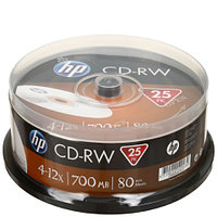 Компакт-диск CD-RW HP 4-12x, 25 шт., в тубе