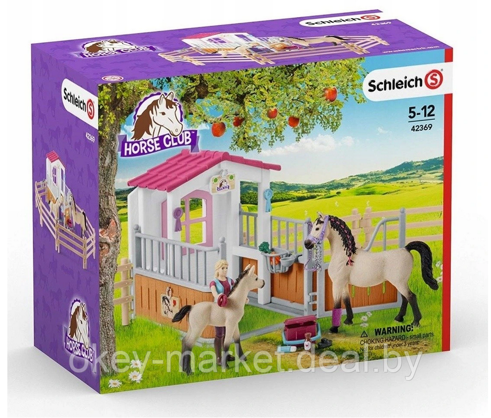 Игровой набор Schleich Стойло с арабской лошадью и жеребенком, конюхом 42369 - фото 1 - id-p133161166