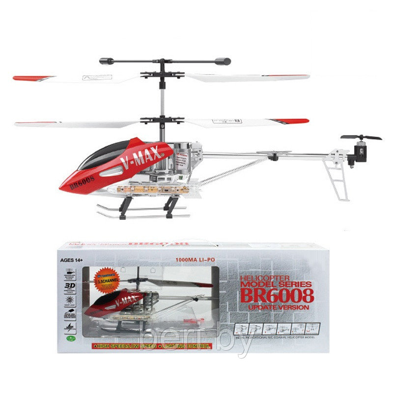BR6008 Радиоуправляемый вертолет BO RONG, свет, 38х20 см - фото 4 - id-p133190897