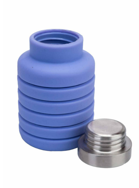 Бутылка для воды силиконовая складная с крышкой (500 мл) Фиолетовый - фото 4 - id-p133234907