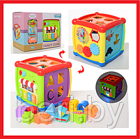 HE0520 Сортер детский, интерактивный куб "Fancy Cube" развивающая игрушка, 5 граней, свет, звук