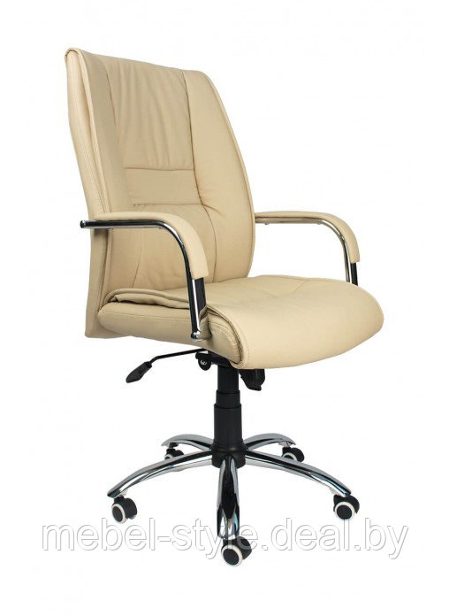 Кресло КЕНТ хром для комфортной работы дома и в офисе, стул KENT CH в ЭКО коже - фото 1 - id-p133235905