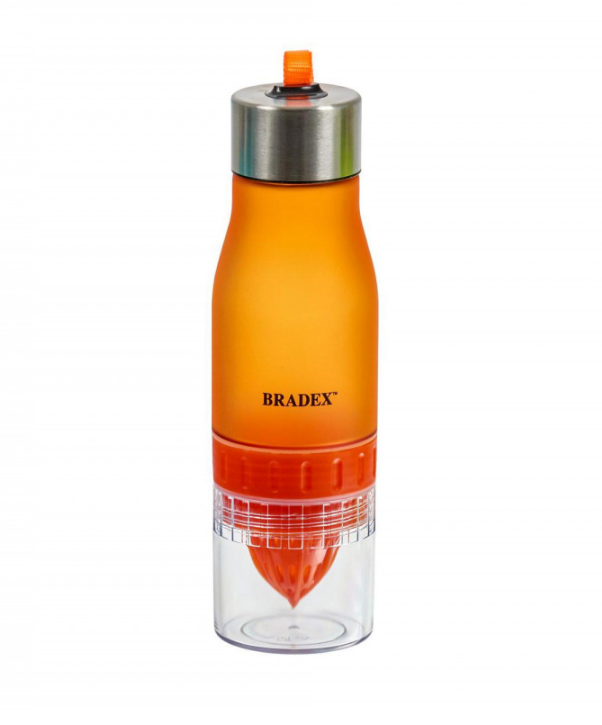 Бутылка для воды с соковыжималкой (600 мл) Оранжевый - фото 1 - id-p133236720