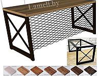 Деревянный стол из массива дуба серии "Х с сеткой". Выбор цвета и размера, фото 1
