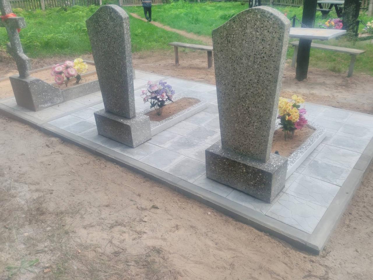 Благоустройство могил тротуарной плиткой в г. Белыничи, г. Круглое, г. Толочин