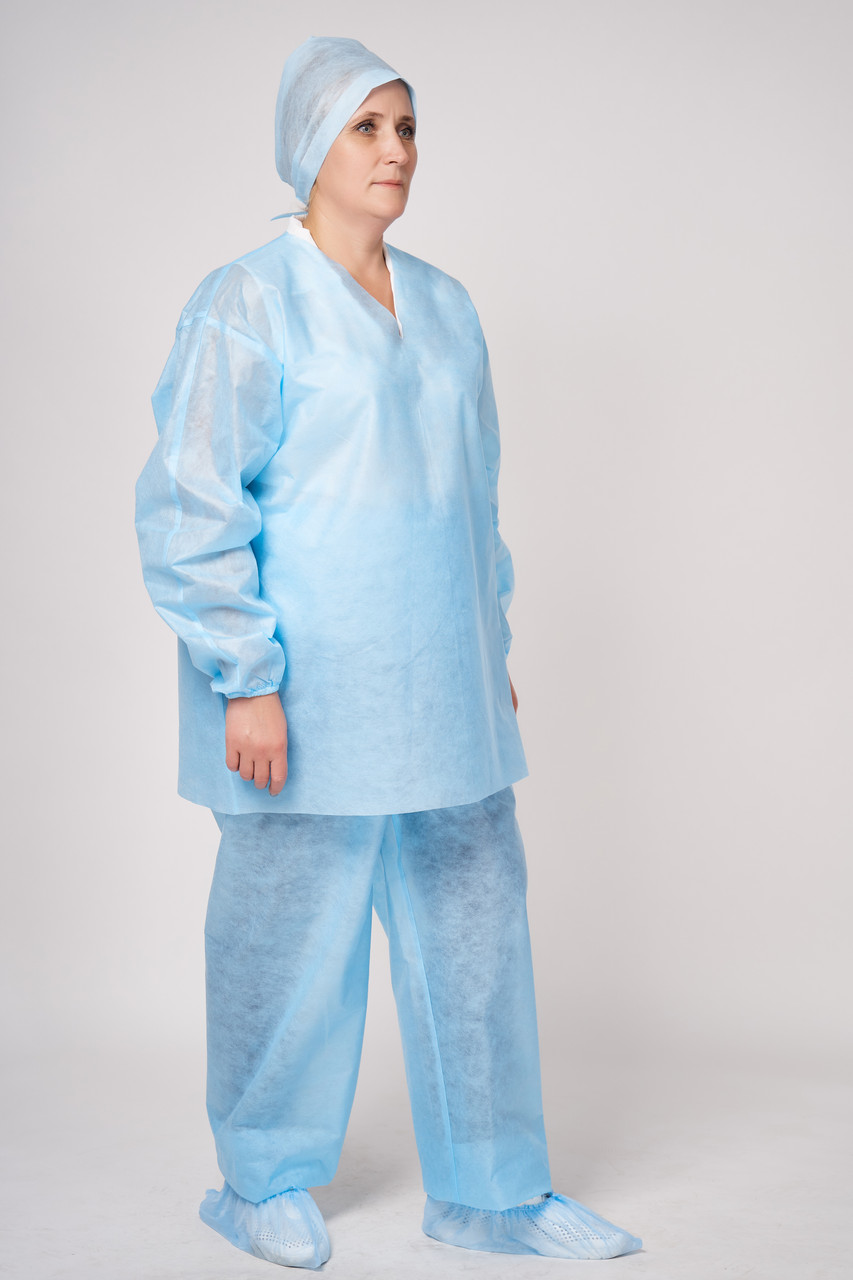 Хирургический костюм - куртка с длинным рукавом и брюки - фото 2 - id-p130333744