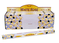 Благовония Белая Роза (Tulasi Sarathi White Rose), 8шт - для ума и сердца