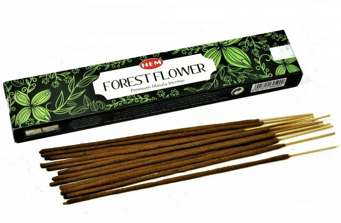 Благовония Лесной Цеток натуральные (HEM Forest Flower Premium Masala Incense), 15г - возбуждает и согревает