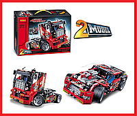3360 Конструктор Decool Technic "Гоночный грузовик" 2 в 1, 608 деталей, Аналог LEGO Technic 42041