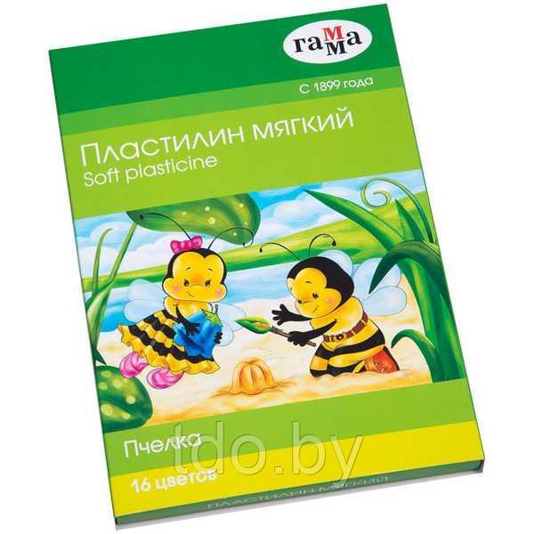 Пластилин восковой "Пчелка" 16 цв. 240 г, со стеком картонная коробка - фото 4 - id-p133302435