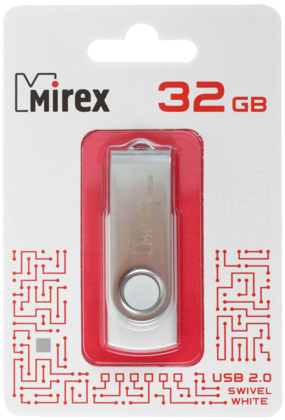 Флэш-накопитель Mirex Swivel 32Gb, корпус белый - фото 1 - id-p131172233
