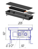 Конвектор внутрипольный Новатерм 95мм х 205мм х 900мм