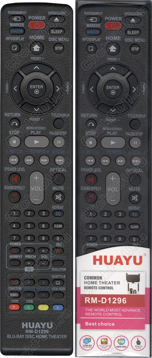 Пульт телевизионный Huayu для LG RM-D1296 Универсальный пульт для домашних кинотеатров марки LG - фото 1 - id-p133319422