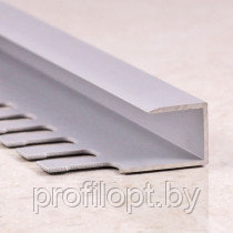 П - профиль для плитки (окончание), алюминиевый 10 мм, анод. серебро матовый 270 см - фото 1 - id-p133319775