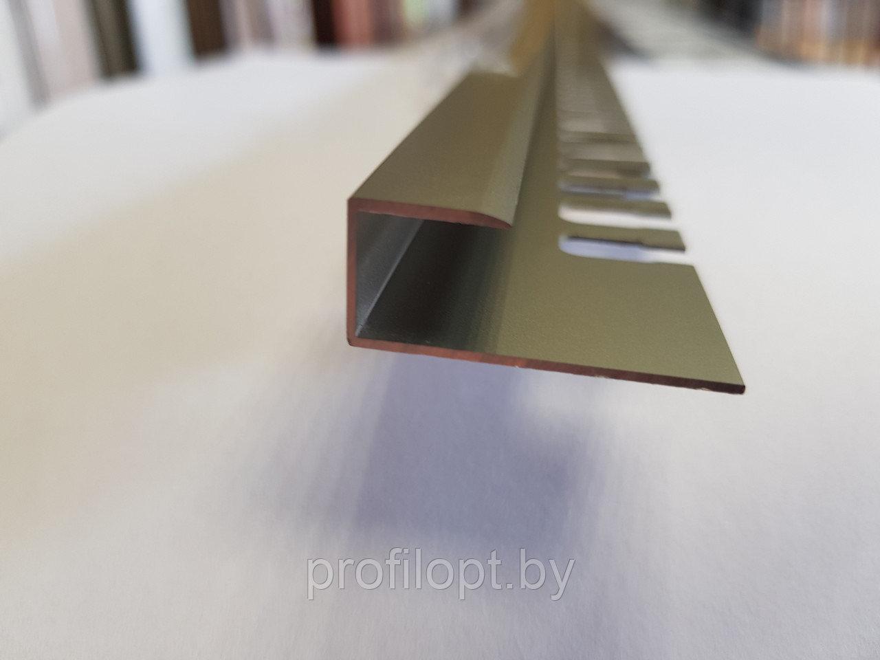 П - профиль для плитки (окончание), алюминиевый 10 мм, шампань 270 см - фото 2 - id-p133321722