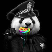Рисование по номерам "Панда милиционер" картина