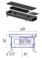 Конвектор внутрипольный Новатерм 95мм х 255мм х 900мм