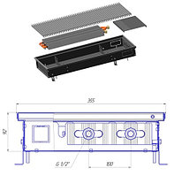 Конвектор внутрипольный Новатерм 95мм х 355мм х 1900мм